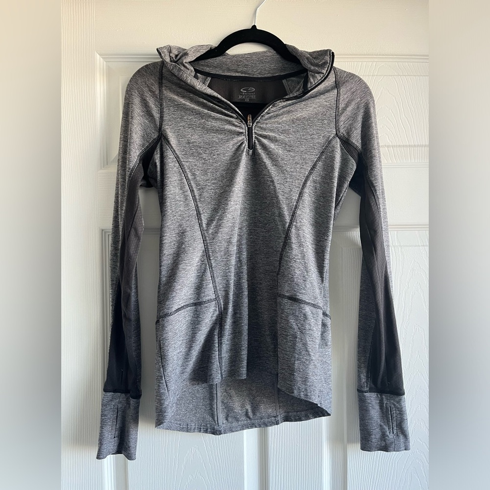 Champion Semi Fitted Athletic 1/4 zip Heather Grey Size XS